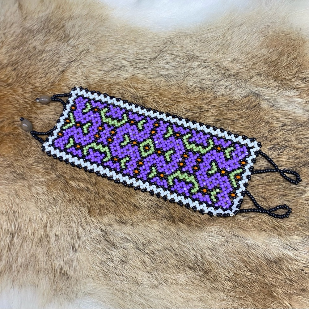 Fine Beaded Bracelet Tarditional/ Native Design Handcrafted Beadwork Aztec